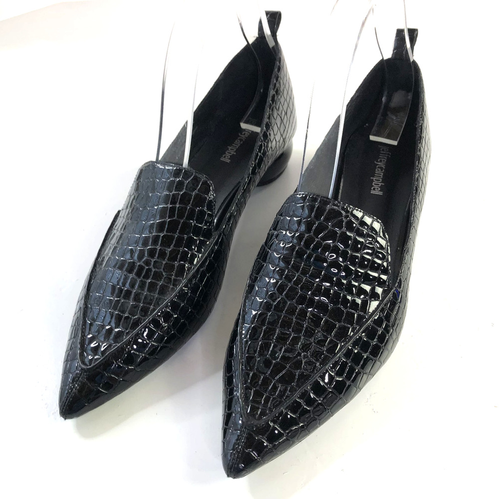 Jeffrey Campbell Women's 11 Slip On Snake Print Loafer Shoes Heels Black